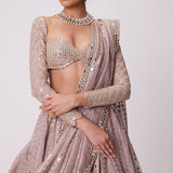 Ash Pink Sequins And Mirror Lehenga Set