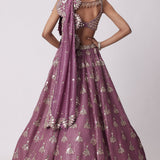 Mud Mauve Sequin Embroidered Lehenga Set