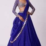 Persian Blue Hand Embroidered Lehenga Set