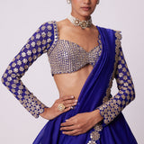 Persian Blue Hand Embroidered Lehenga Set