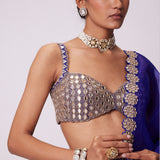 Persian Blue Organza Lehenga Set