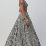 Crystal Grey Sequins Lehenga Set
