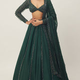 Jade Green Organza Lehenga Set
