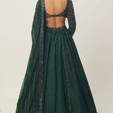 Jade Green Organza Lehenga Set