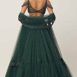 Jade Green Tulle Lehenga Set