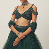 Jade Green Tulle Lehenga Set