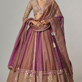 Mud Mauve Lehenga with Full Sleeve Blouse