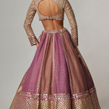 Mud Mauve Lehenga with Full Sleeve Blouse