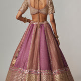 Mud Mauve Lehenga with Elbow Sleeve Blouse