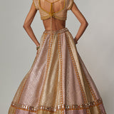 Mustard Multicolour Metallic Lehenga Set