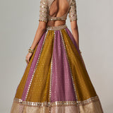 Green Multicolour Sequins Scatter Lehenga Set