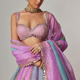 Mauve Multicolor Lehenga Set
