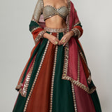 Cranberry Multicolour Linear Lehenga Set