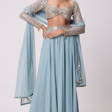 Powder Blue Lehenga Pants Set
