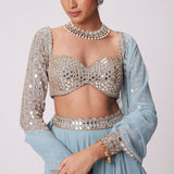 Powder Blue Lehenga Pants Set