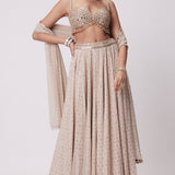 Light Beige Georgette Lehenga Pants Set