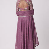 Mud Mauve Embroidered Lehenga Pants Set