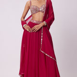 Crimson Red Lehenga Pants Set