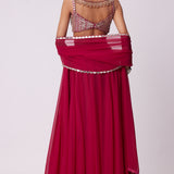 Crimson Red Lehenga Pants Set