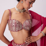 Crimson Red Lehenga Pants Set