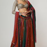Cranberry Lehenga Pants Set