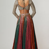 Cranberry Lehenga Pants Set