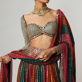 Cranberry Lehenga Pants Set
