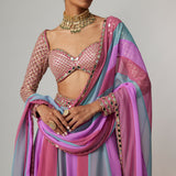 Mauve Multicolour Lehenga Pants Set