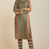 Mud Green Straight Kurta Pant Set