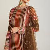 Olive Green Round Neck Straight Kurta Pant Set