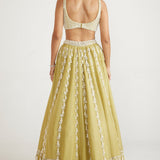 Green Chandelier Pearl Drop Lehenga Set