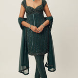 Jade Green Embellished Kurta Set