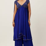 Blue Crystal Beaded Kurta Set