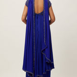 Blue Crystal Beaded Kurta Set