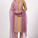 Mustard Multicolour Kurta Set