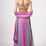 Aqua Lehenga Pant Set