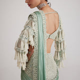Mint Chandelier Drop Saree Set
