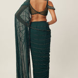 Jade Green Embroidered Saree