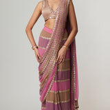 Mud Mauve Multicolour Saree