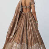 Copper Shimmer Organza Sequins Lehenga Set