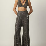 Metallic Grey Sharara Set