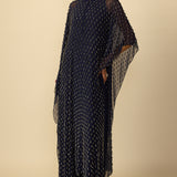 Deep Blue Silver Drop Kaftan Set
