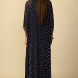 Deep Blue Silver Drop Kaftan Set