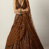 Metallic Copper Lehenga Set