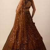 Metallic Copper Lehenga Set