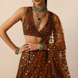 Metallic Copper Lehenga Set