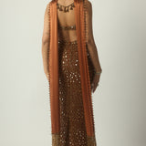 Dark Metallic Copper Pencil Skirt Set