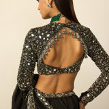 Black Tassel Dupatta Lehenga Set