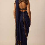Deep Blue Georgette Tassel Saree