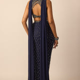 Deep Blue Single Drop Drape Skirt Set